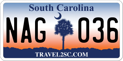 SC license plate NAG036