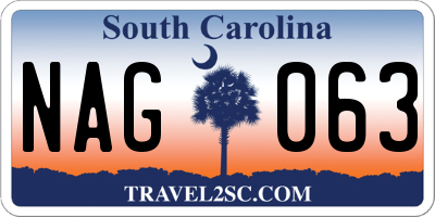 SC license plate NAG063