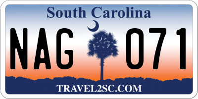 SC license plate NAG071