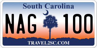 SC license plate NAG100