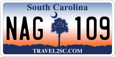 SC license plate NAG109