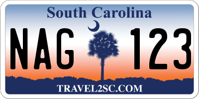 SC license plate NAG123