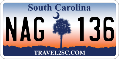 SC license plate NAG136