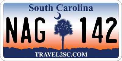 SC license plate NAG142