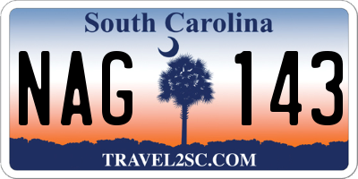 SC license plate NAG143