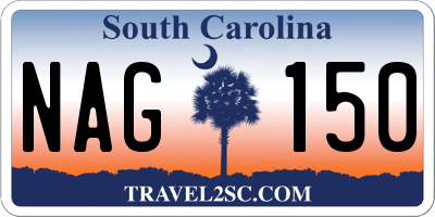 SC license plate NAG150