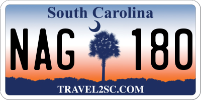 SC license plate NAG180