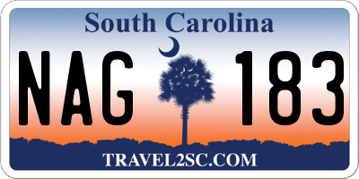 SC license plate NAG183