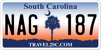 SC license plate NAG187
