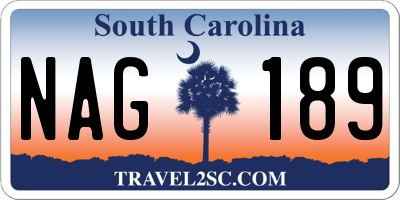 SC license plate NAG189