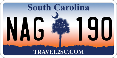SC license plate NAG190
