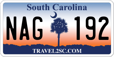 SC license plate NAG192