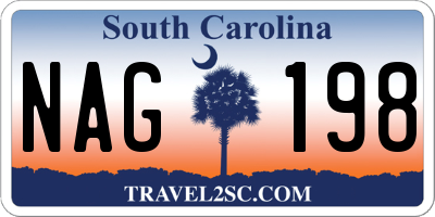 SC license plate NAG198