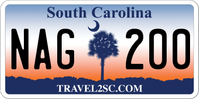 SC license plate NAG200