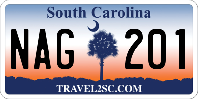 SC license plate NAG201