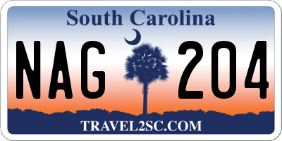 SC license plate NAG204