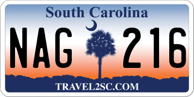 SC license plate NAG216