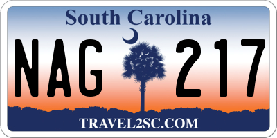 SC license plate NAG217
