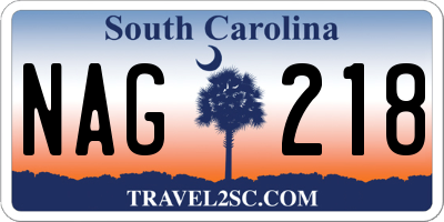 SC license plate NAG218
