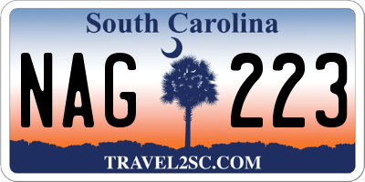 SC license plate NAG223