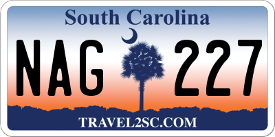 SC license plate NAG227