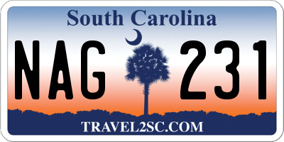 SC license plate NAG231