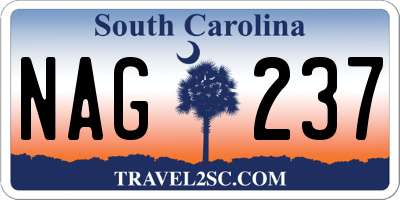 SC license plate NAG237