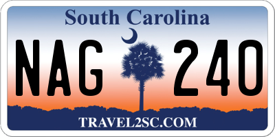 SC license plate NAG240