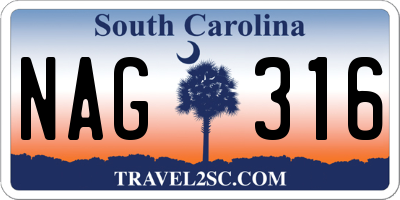 SC license plate NAG316