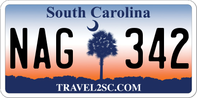 SC license plate NAG342