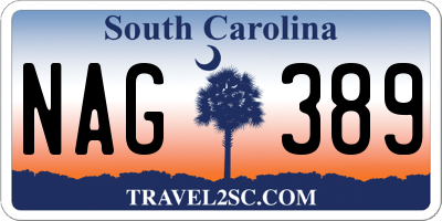 SC license plate NAG389
