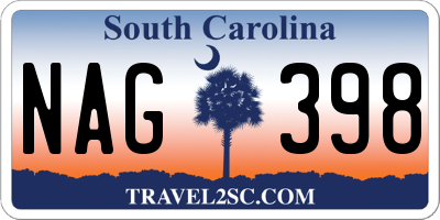 SC license plate NAG398