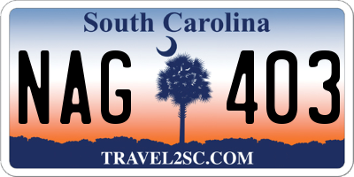 SC license plate NAG403