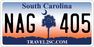 SC license plate NAG405