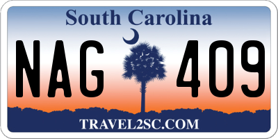SC license plate NAG409