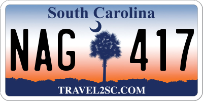 SC license plate NAG417