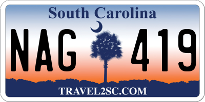 SC license plate NAG419