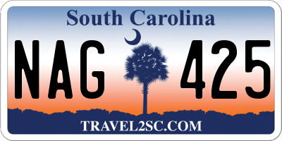 SC license plate NAG425