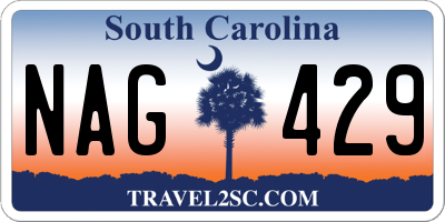 SC license plate NAG429