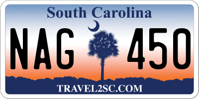 SC license plate NAG450