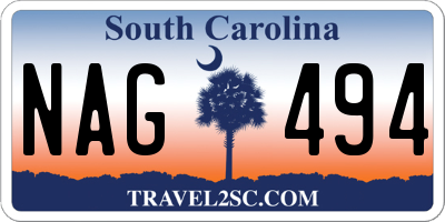 SC license plate NAG494