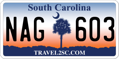 SC license plate NAG603