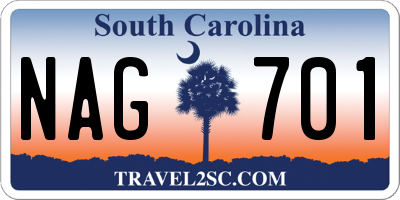 SC license plate NAG701