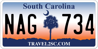 SC license plate NAG734