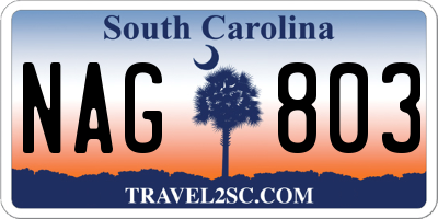 SC license plate NAG803