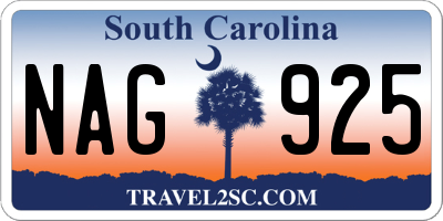 SC license plate NAG925