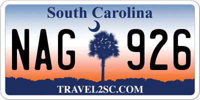 SC license plate NAG926