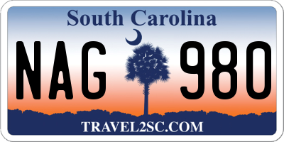 SC license plate NAG980