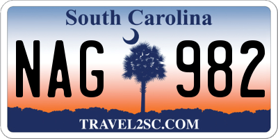 SC license plate NAG982