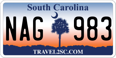 SC license plate NAG983